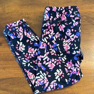 Under Armour Kids Leggings - Black with Pink and Blue Pattern